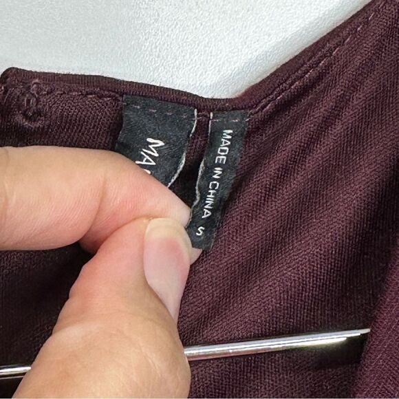 Marciano Open Front Wine Color Dress Size Small - Picture 7 of 7